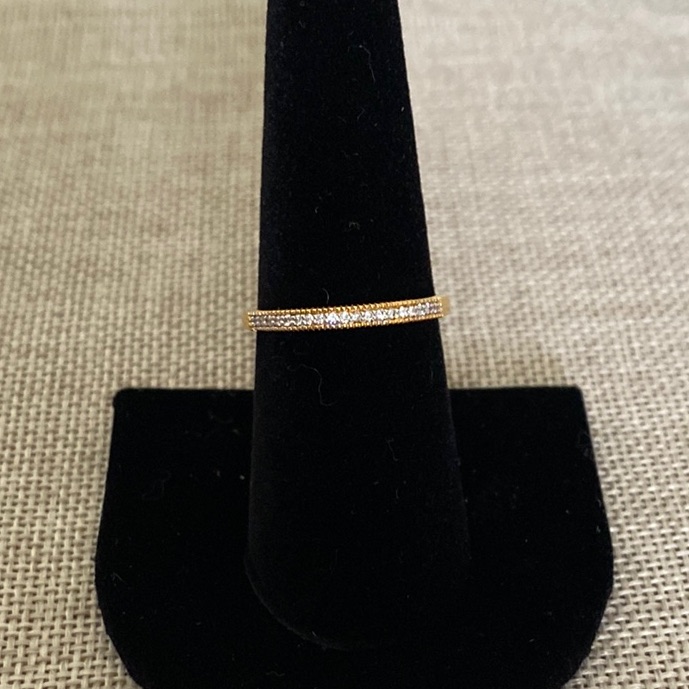Kendra Scott Elegant Cz Diamond Gold Band Ring Women Size 8 68$